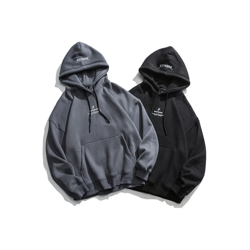 

Зимняя японская Ретро толстовка с капюшоном, мужской свободный флисовый пуловер, Повседневная дикая куртка