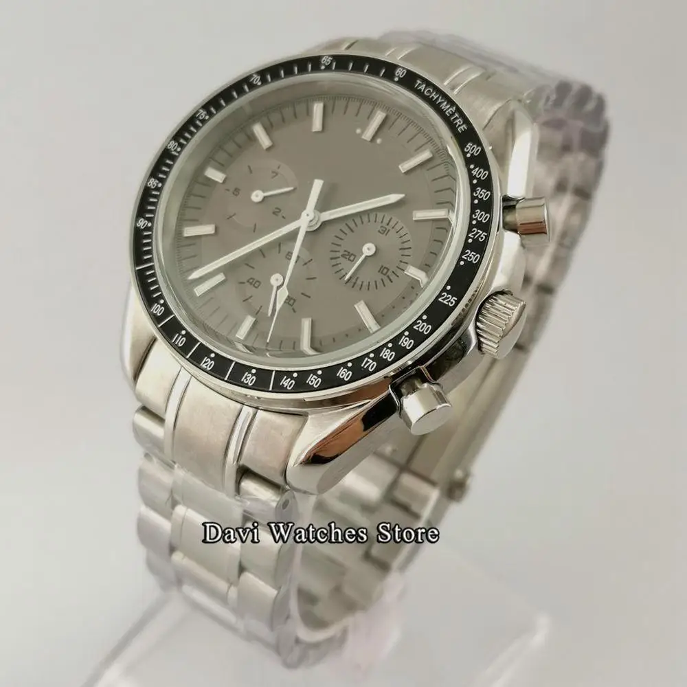 40 мм новые bliger стерильные три глаза часы топ модные популярные Неделя Дата