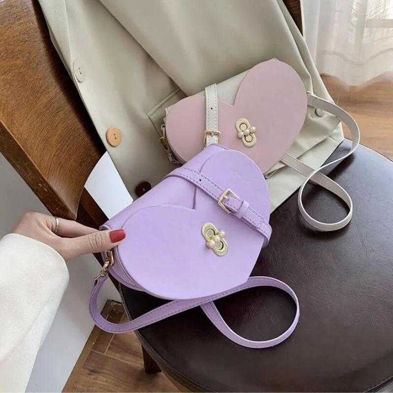 

2021 New Fashion Luxury Heart Clutch Designer Color Block Crossbody Bags For Women Shoulder Messenger Bag Girl Sweet Small Purse