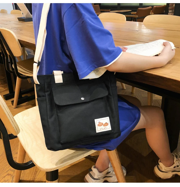 

New Feminina Women Handbags Tote Cotton Canvas Foldable Recyclable Shoulder Messenger Bag Female Youth Leisure Bucket Bag Girl