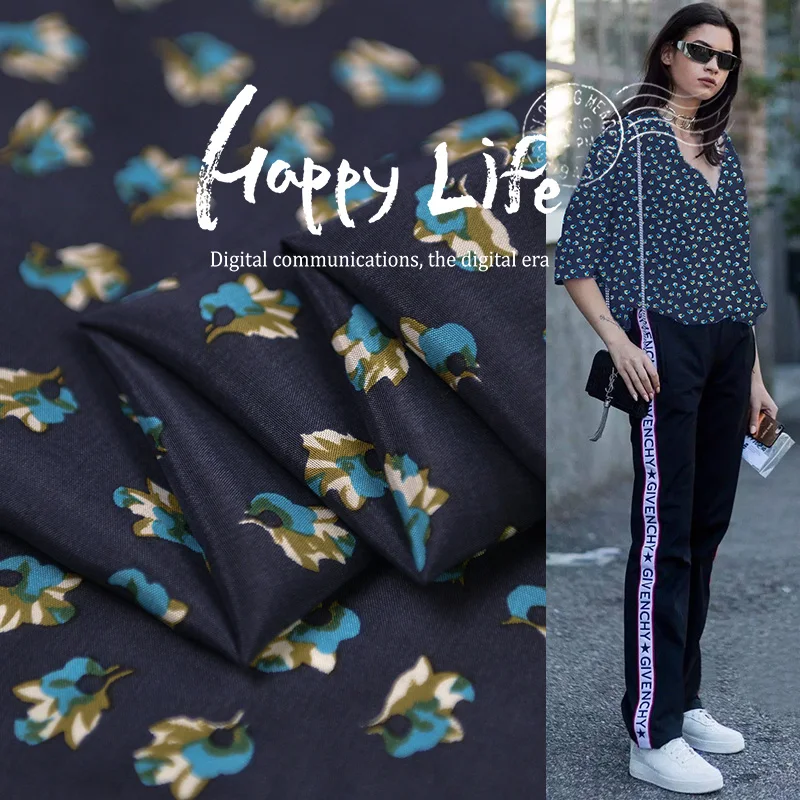 Маленький цветочный натуральный шелк хлопок 60% 40% платье модная дизайнерская