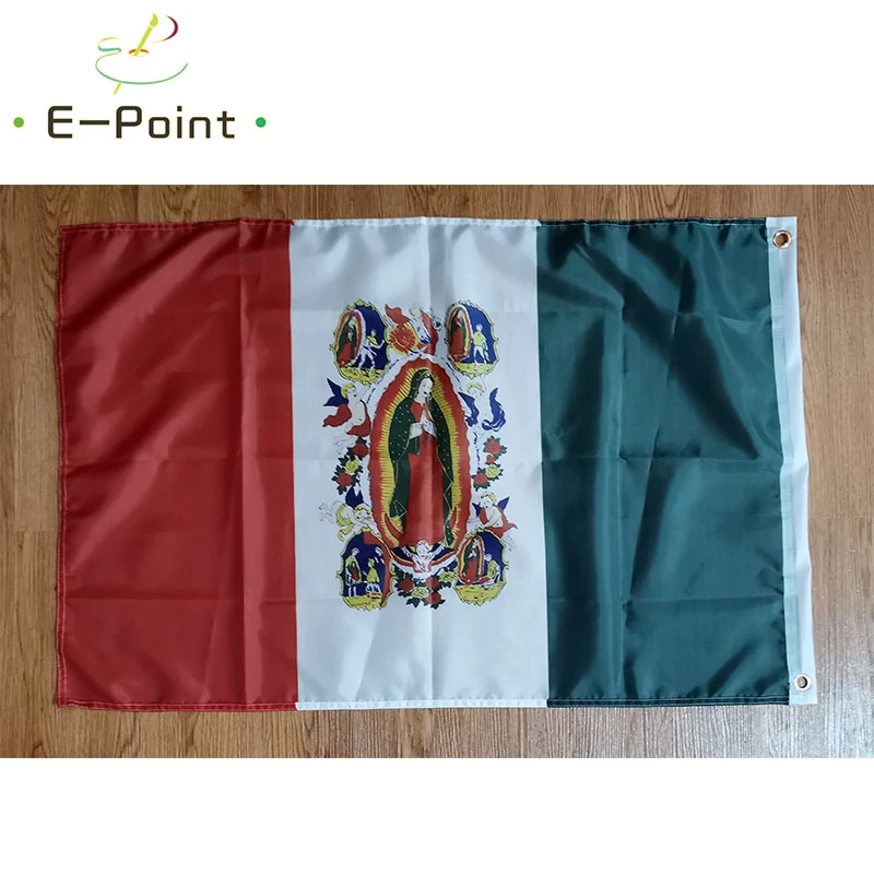 

Our Lady Of Guadalupe Flag Mexico 2ft*3ft (60*90cm) 3ft*5ft (90*150cm) Size Christmas Decorations for Home Flag Banner