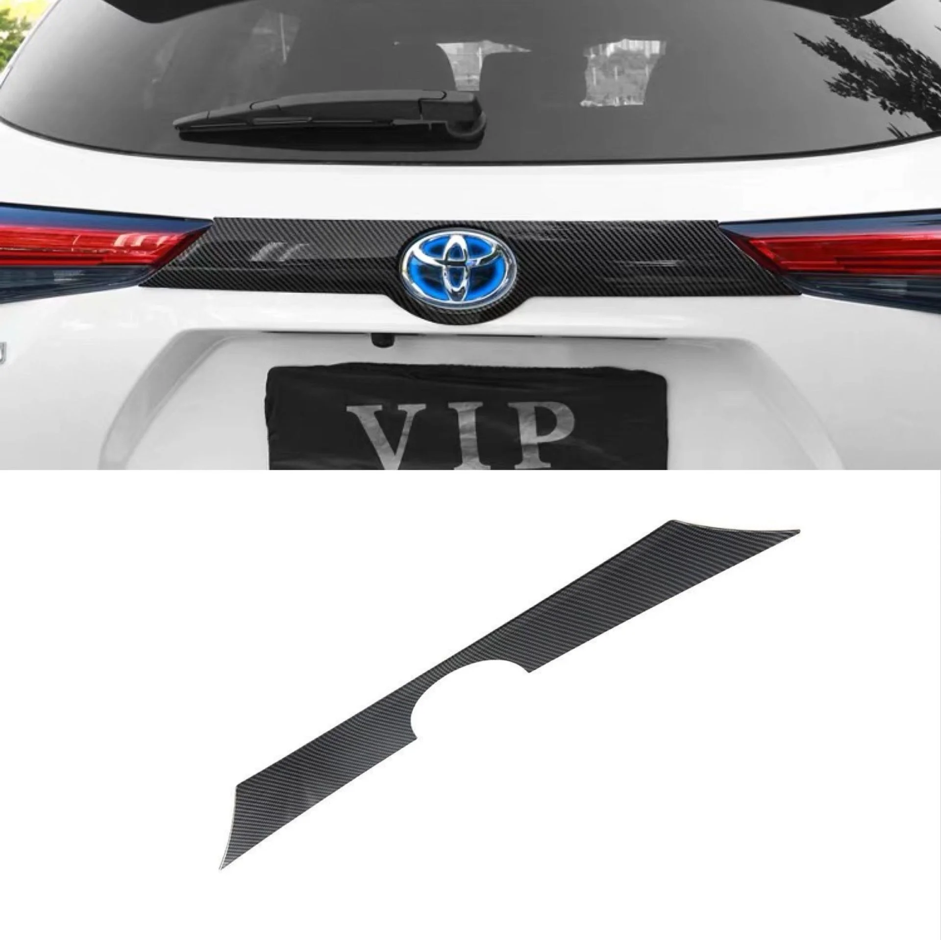 

applicable to 22 special rear trim strips for hanlanda modification. Carbon fiber pattern trunk trim strip patch