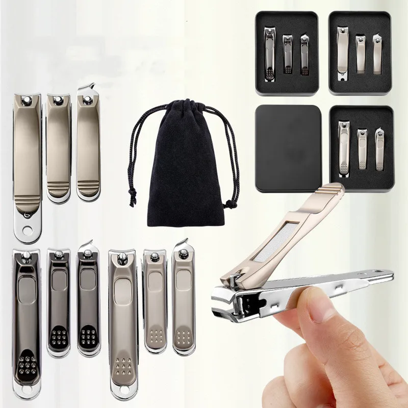 

3PCS/SET Nail Clippers Stainless Steel Nail Cutter Toenail Nail File Manicure Trimmer Toenail Clippers Thick Nails With Box FH27