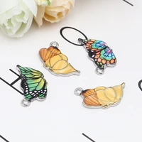 10 pcs 23mm x 13mm colorful butterfly charms pendant enamel metal small charms necklace bracelet diy jewelry making accessories