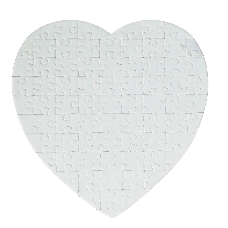 

10Pcs Sublimation Blank Puzzle DIY Craft Heart Jigsaw Puzzle DIY Transfer Products