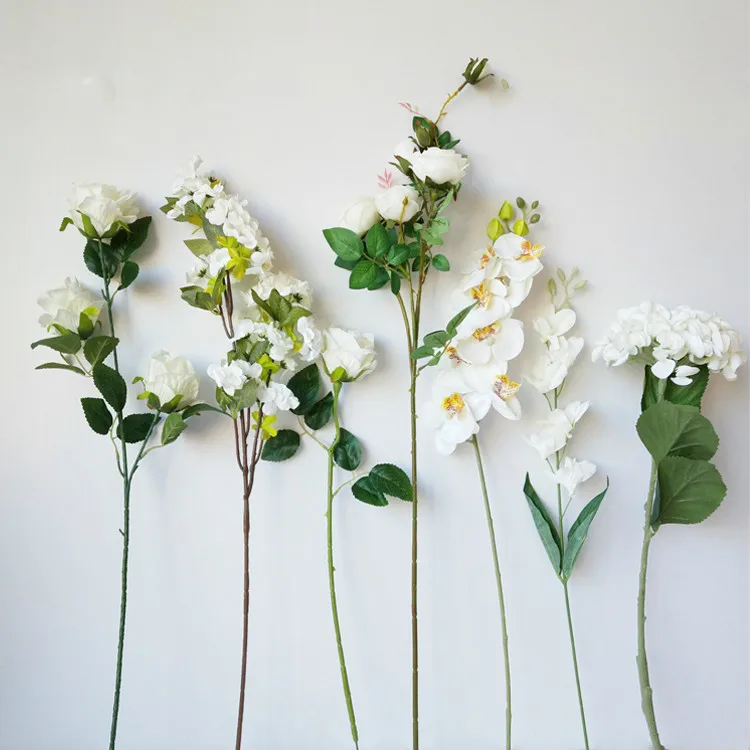 Белый искусственный шёлковый пион роза Гортензия свадебный букет свадьба день