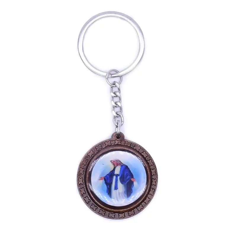 Винтажный христианский крест Иисуса Христа значок брелок религиозное кольцо для