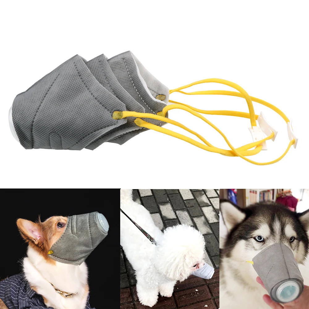 

Anti Dust Gas Pollution Muzzle Dogs Anti-fog Haze Masks Dog Soft Face Cotton Mouth Mask Pet Respiratory PM2.5 Filter