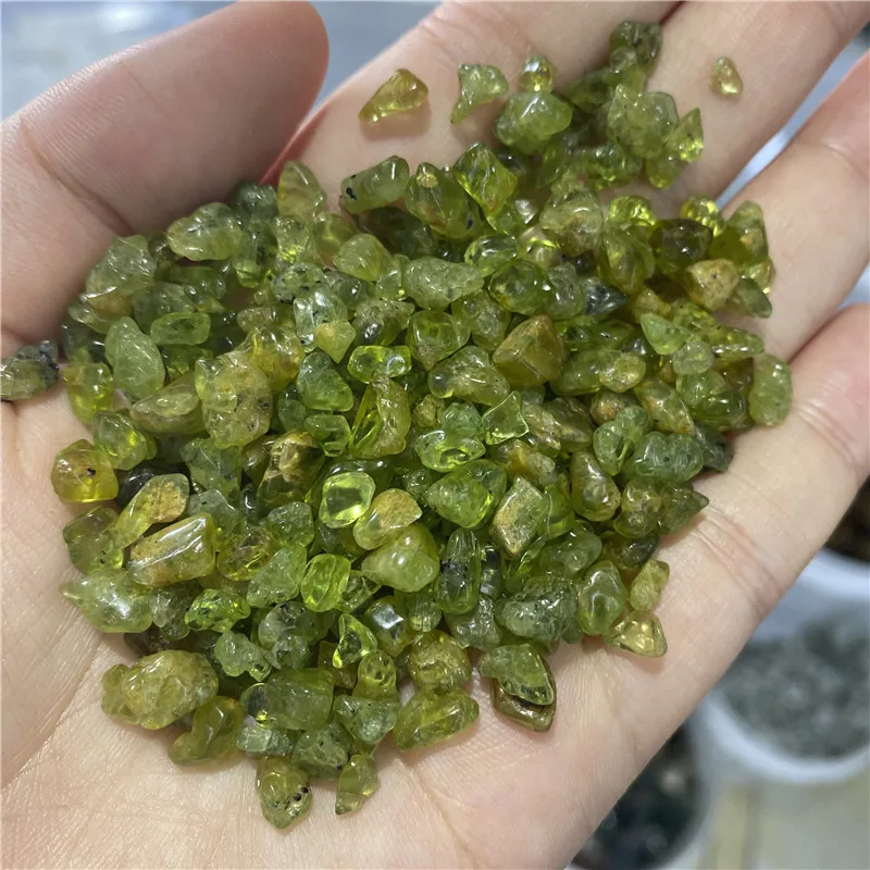 Натуральный Перидот кварцевый кристалл каменные чипсы счастливое лечение