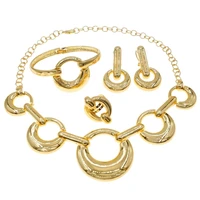fashion brazilian gold jewelry set exaggerated large necklace set high quality wedding jewelry set h0022