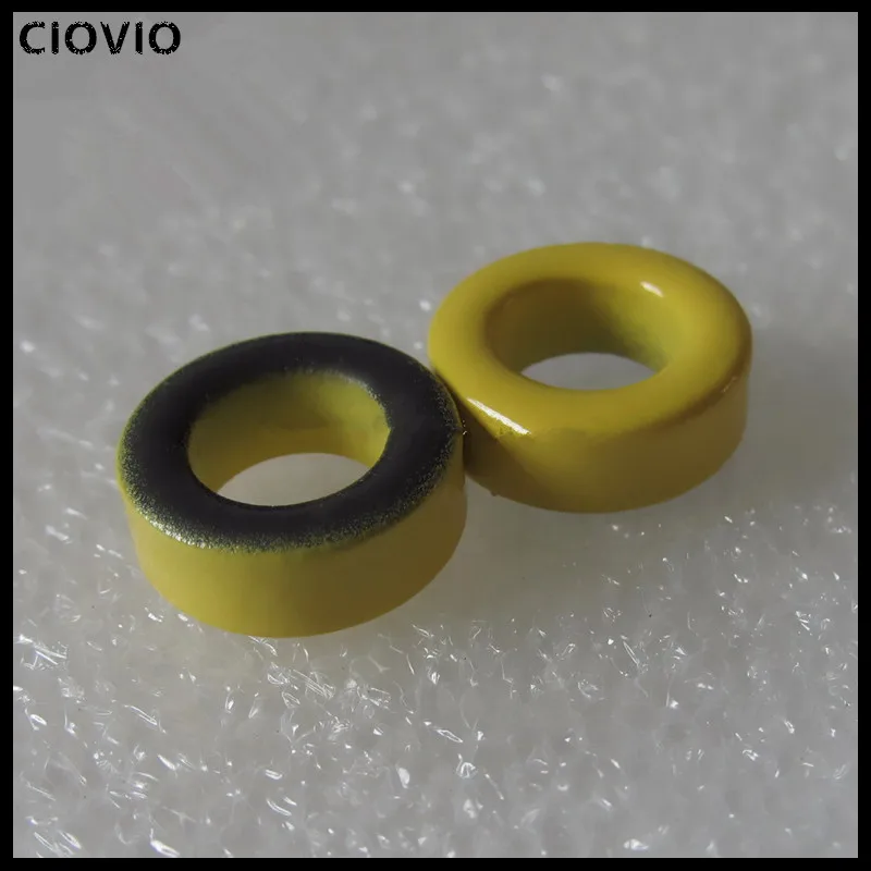 

10 шт. T50-6 карбониловый железный порошок тороидальный сердечник RF тороидальный HF HAM QRP сердечники для радиочастотных фильтров PFC индукторы желтые микрометлы