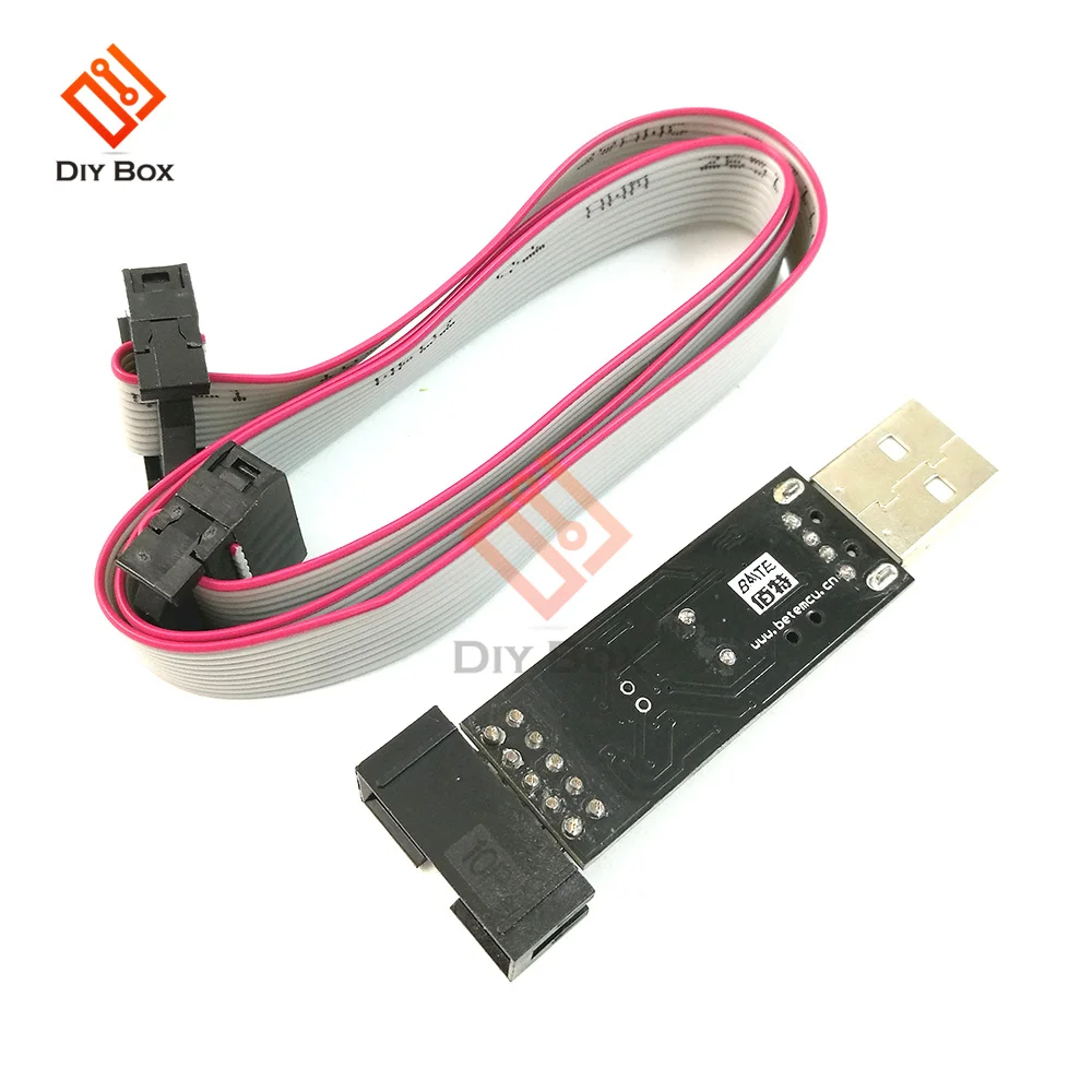 Программатор загрузчика USBASP USBISP 3 В/5 В AVR ATMEGA8 ATMEGA128 с кабелем JTAG зеленый корпус |