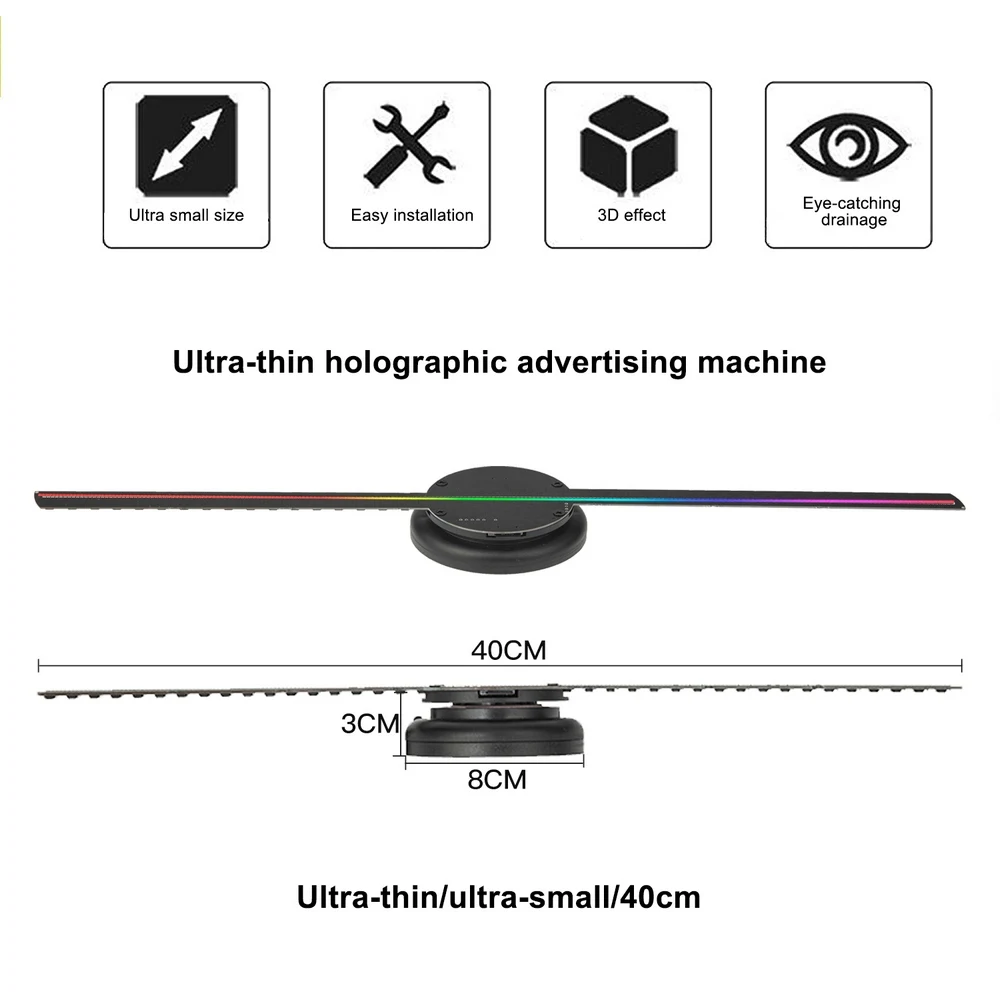

Wifi 3D Hologram Projector Holographic Image LED Lamp Projector Bare Eye HD 3D Remote Advertising Machine Display Light