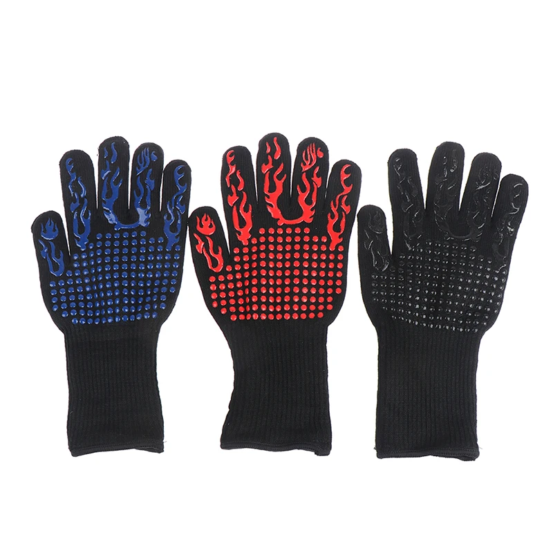 

Перчатки для барбекю, термостойкие кухонные противопожарные нескользящие перчатки для духовки, 1 шт.