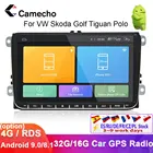 Автомобильный мультимедийный плеер Camecho, 2 din, Android 9,0, для VW Passat Golf MK5 MK6 Jetta T5 EOS POLO Touran Seat Sharan, GPS-навигация