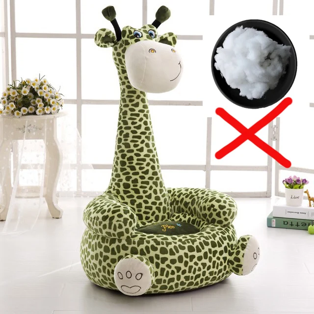 E-Big-Without Cotton Мультфильм Детское сиденье диван удобный PP хлопок животных Жираф маленький большой размер детское портативное кресло подарки для детей - Цвет: E-Big-Without Cotton