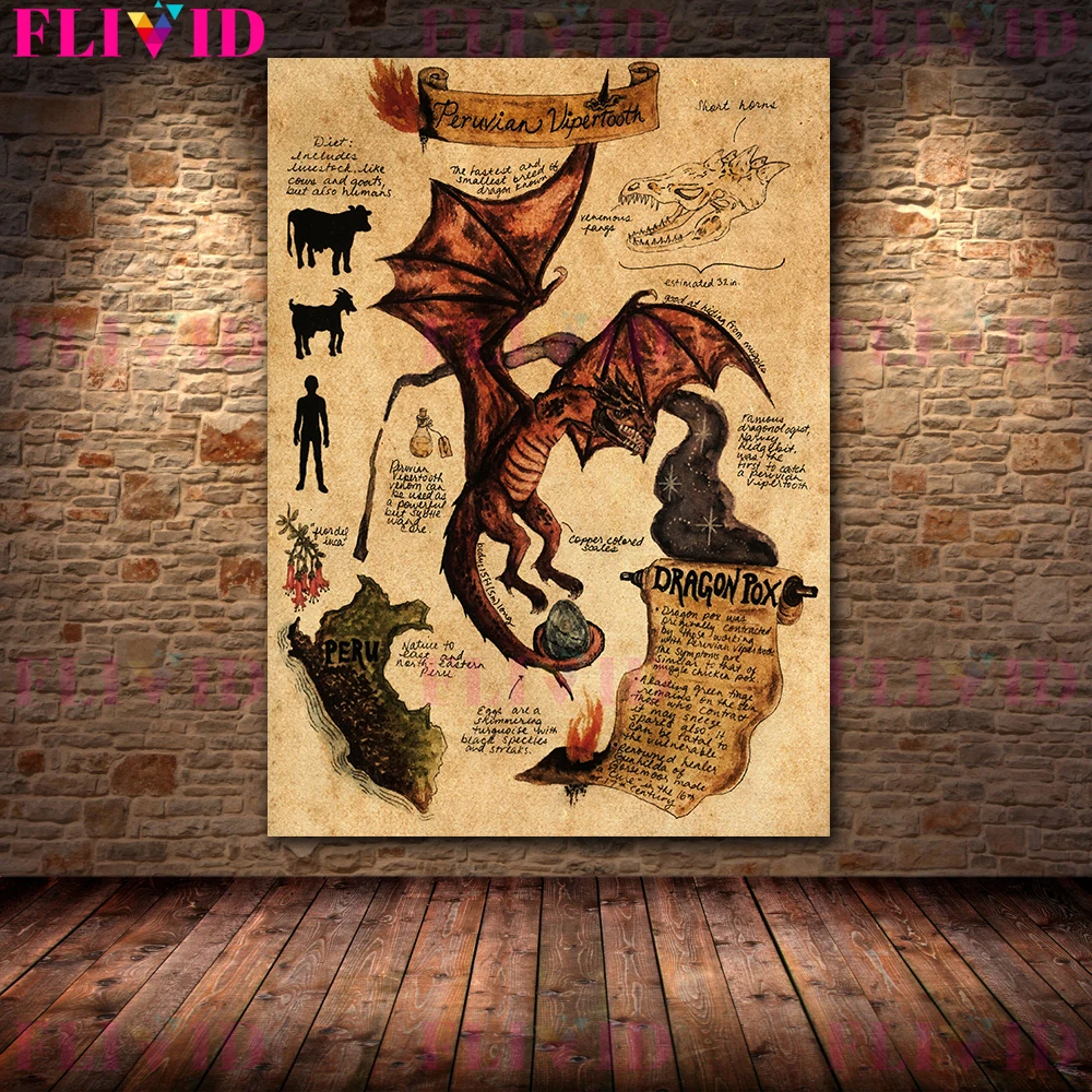 

Картина на холсте FLIVID: Демонтор, Дракон, Базилиск, Серый Волк, Феникс, Тезела, Единорог