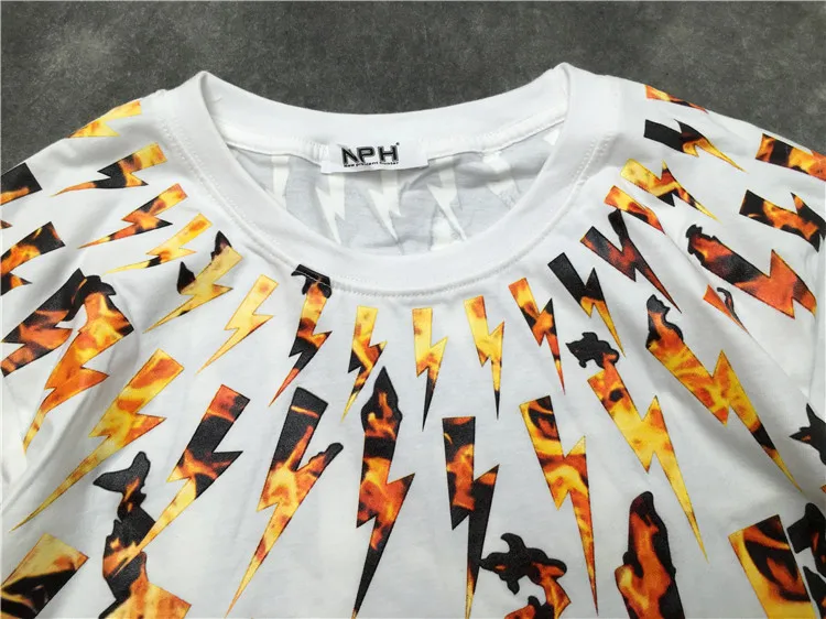 

Novelty New luxury Men High Neil thunderbolt T Shirts T-Shirt Hip Hop Skateboard Parkour Street Cotton T-Shirts Tee Top C59