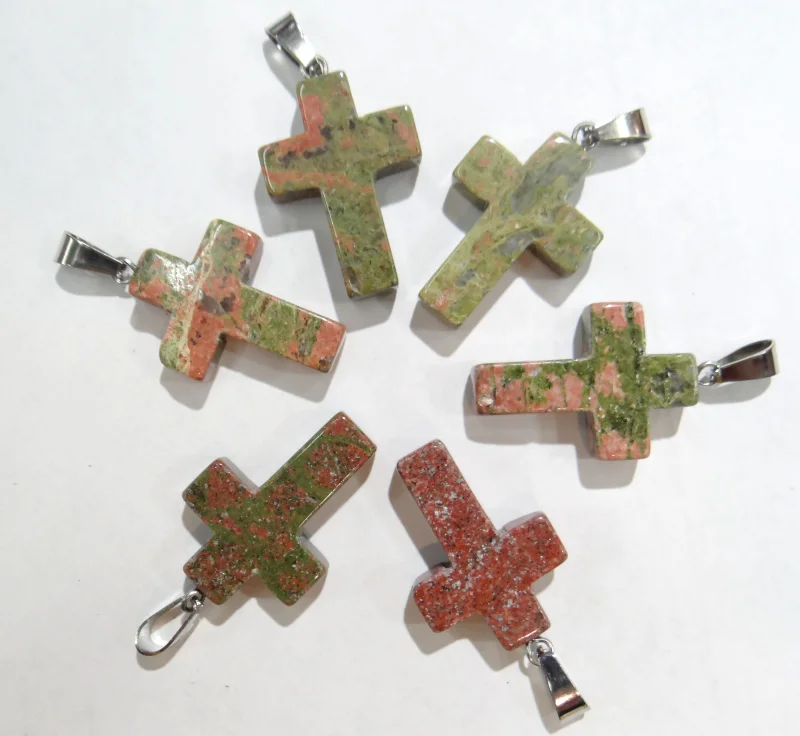 Оптовая продажа 50 шт. подвеска крест из натурального камня яшмы красного цвета