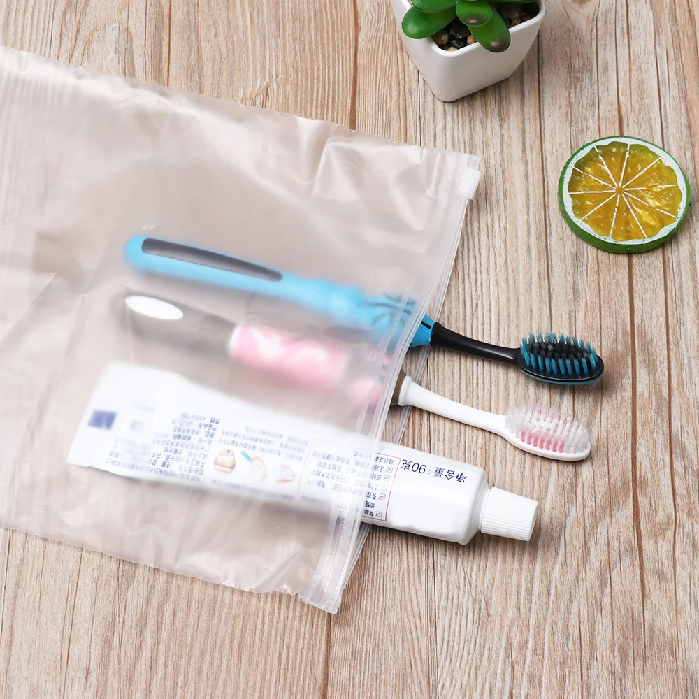 1pc Plastic Sealed Waterproof Matte Frosted Package Transparent Zip lock Bag Clothing Travel Pouch Swimming Storage Bags