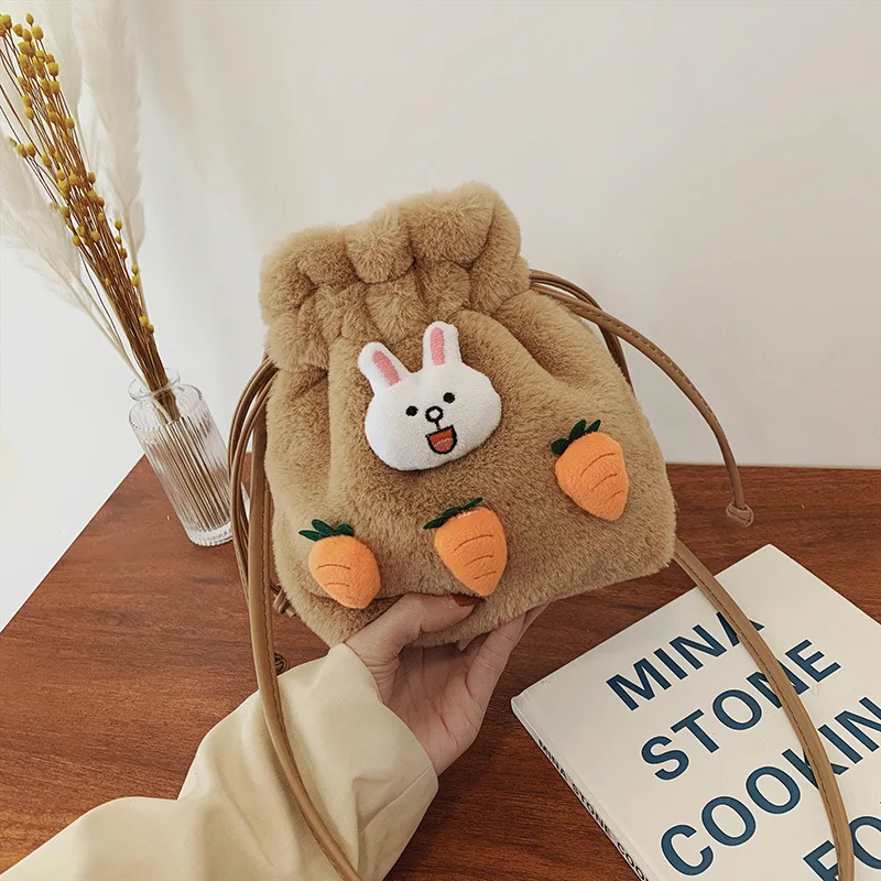 Милые нейлоновые плюшевые меховые сумки для девочек милый мягкий плюшевый