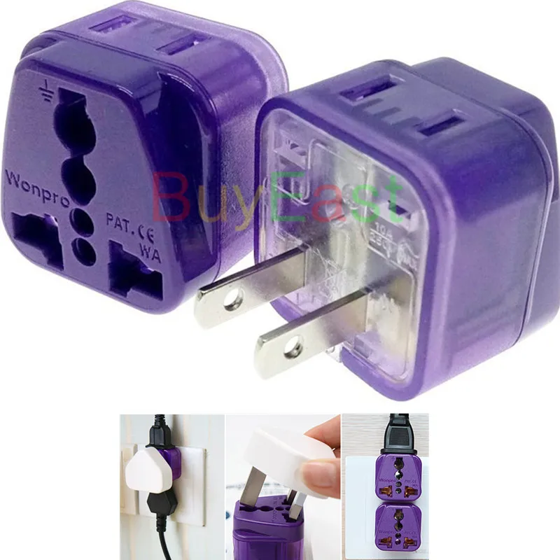 (1 шт.) США/Канада/Япония 2 контактный адаптер для путешествий ходовой порт розеток