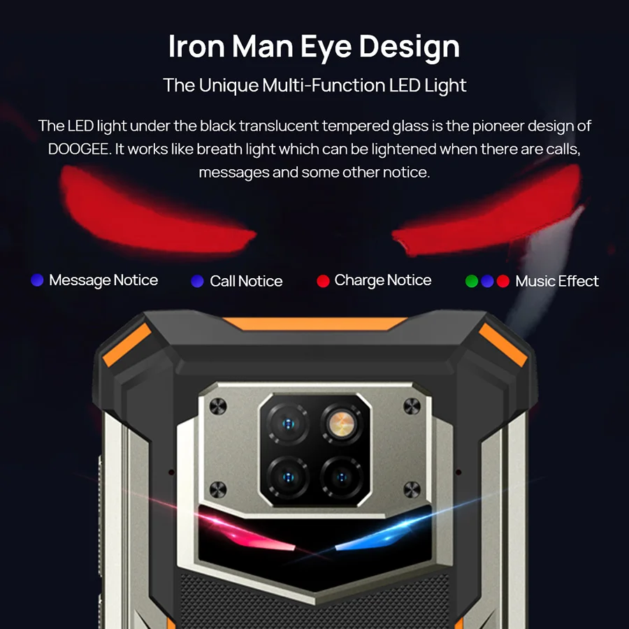 DOOGEE S88 Plus Global Version Rugged Smartphone Android 10 8GB RAM 128GB ROM 48MP Main Camera IP68/IP69K Mobile Phone