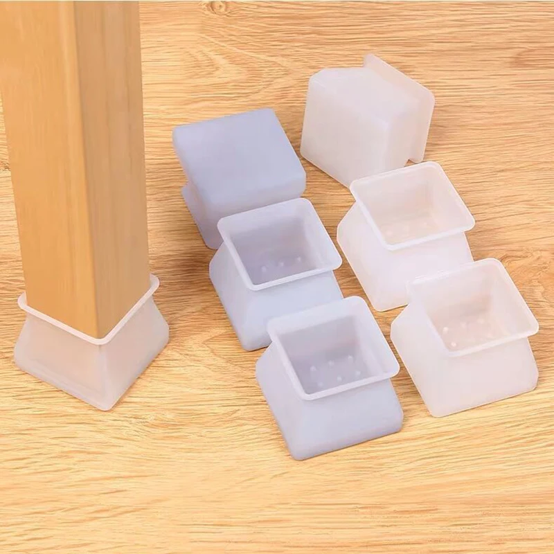 Silicone Furniture Leg Protection Cover Table Feet Pad Floor Protector Square for Home Non-slip &amp Garden Protect the chair | Мебель