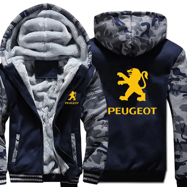 

Peugeot Hoodies Winter Camouflage Sleeve Jacket Men Wool Liner Unisex Casual Wool Liner Fleece Man Coat Sweatshirt Pullover D