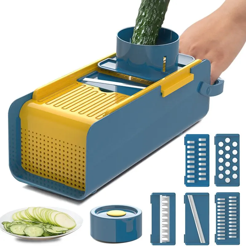 

Vegetable Cutter Slicer Stainless Steel Manual Food Chopper Grater Julienne Slicer Kitchen Onion Potato Shredder 5 In 1