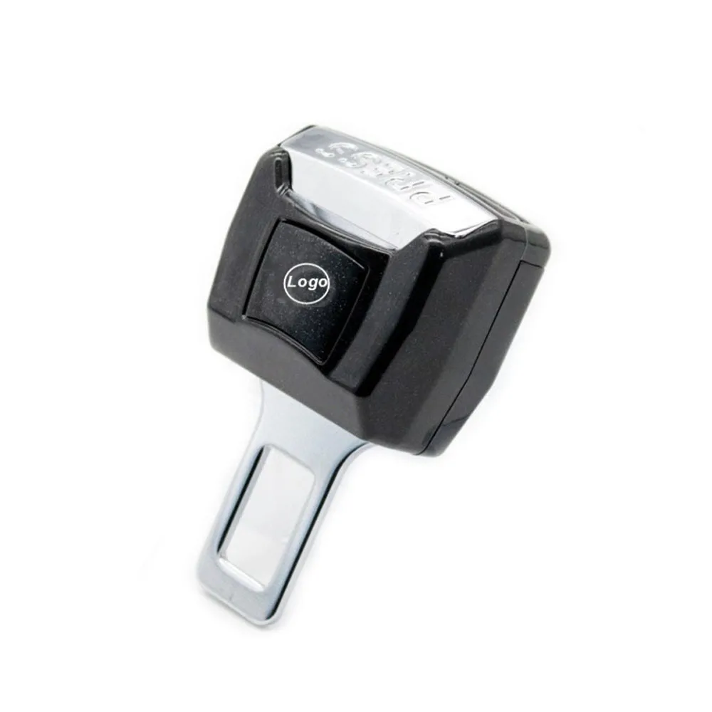 1PCS Free Car Logo Universal Vehicle Seat Belt Extension Padding Extender Strap Safety Buckle Clip Plug