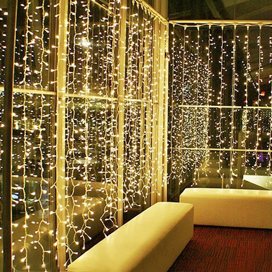 

10X5M 1600 LED Outdoor Curtain Icicle String Light Wedding Wall Background Icicle Light Christmas Fairy Light Garland