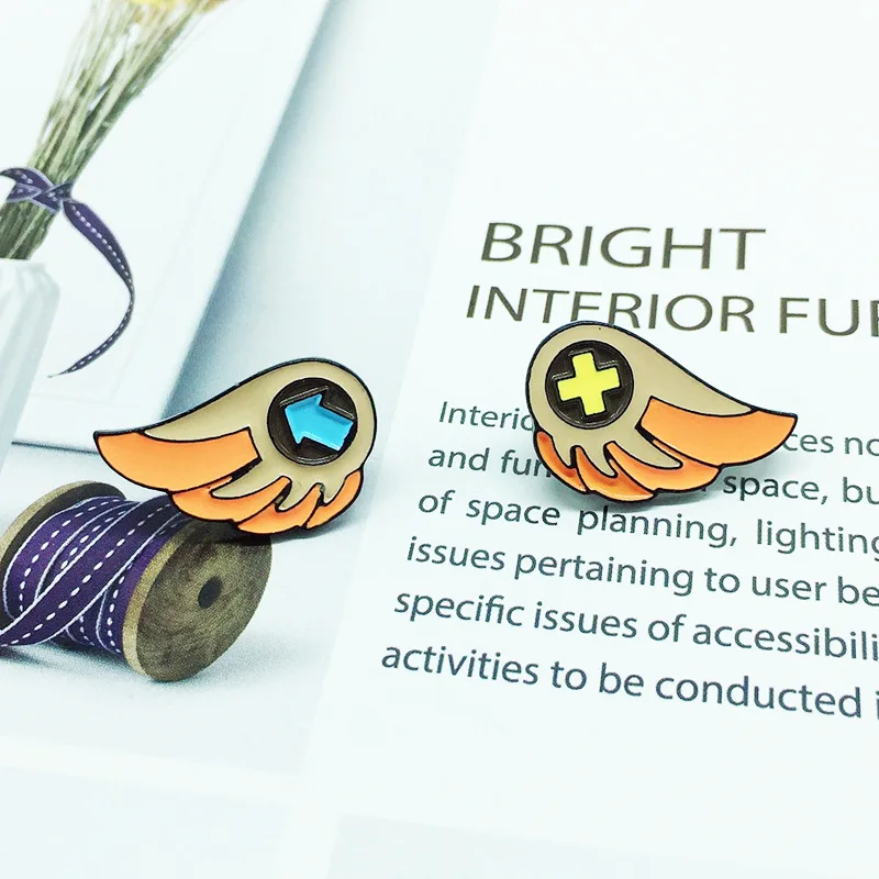 Мультяшные милые маленькие броши в виде крыльев для женщин парные значки