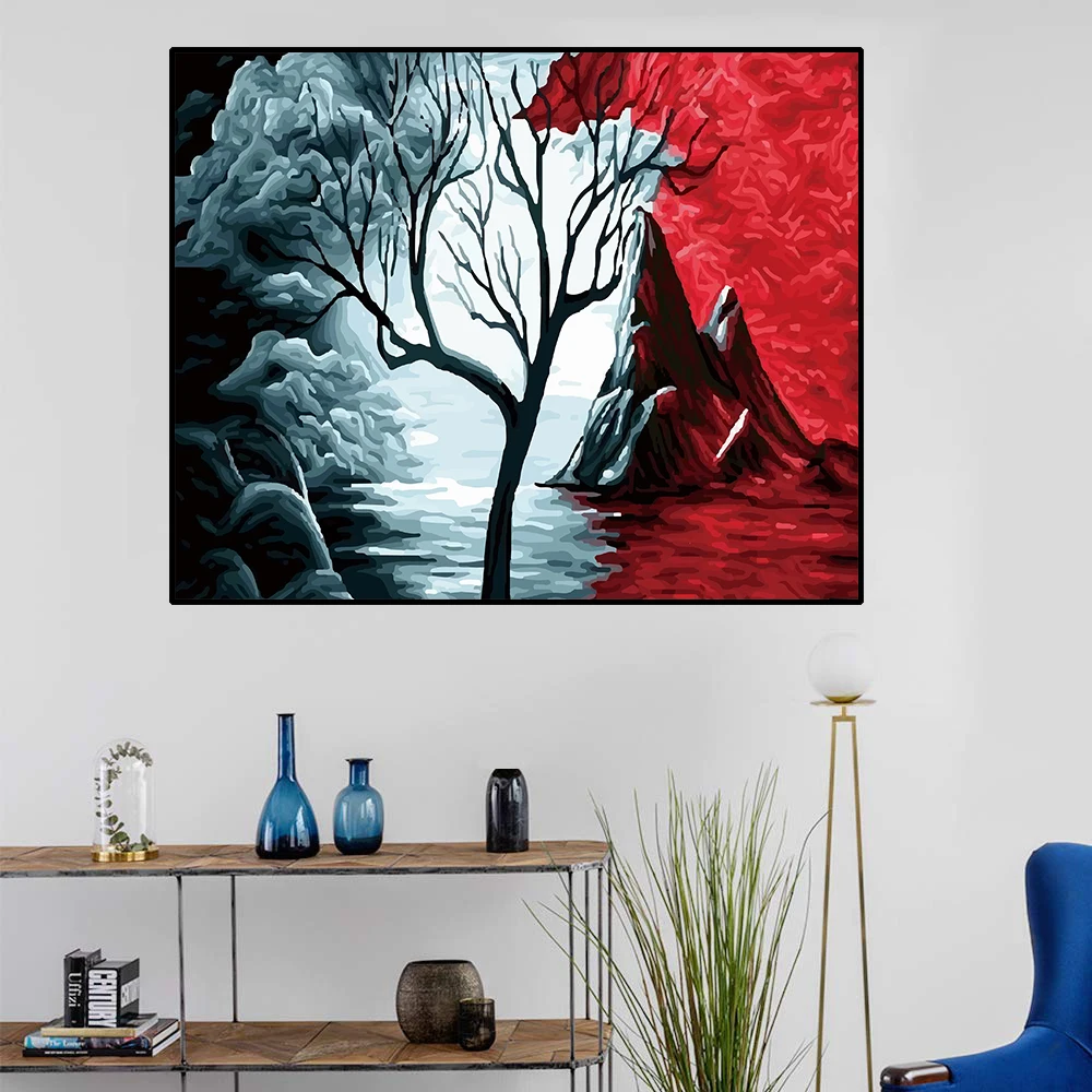 Японская абстрактная настенная Картина на холсте постер темнота кровь мертвое