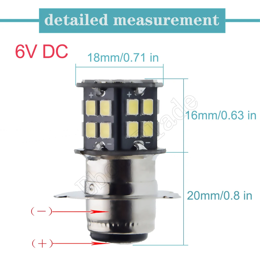

1 шт. P15D-25-3 водить мотоцикл головной светильник шарик 30 2835 лампочек SMD 6 в, 12 В, 24 В постоянного тока, Белый велосипед мото Мопед Скутер ATV светильник