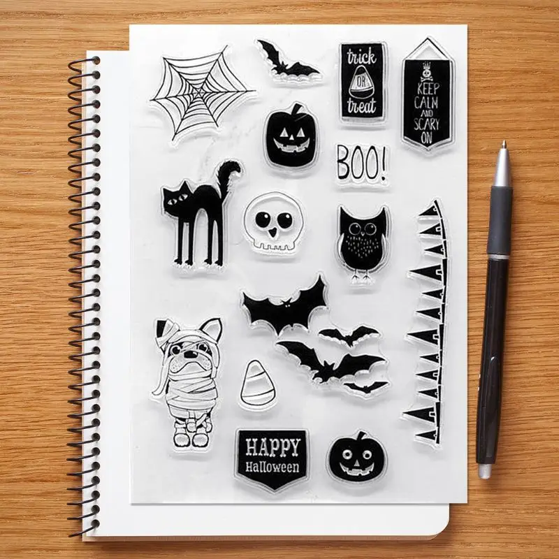 Силиконовый прозрачный штамп для печати на хэллоуин сделай сам скрапбукинг