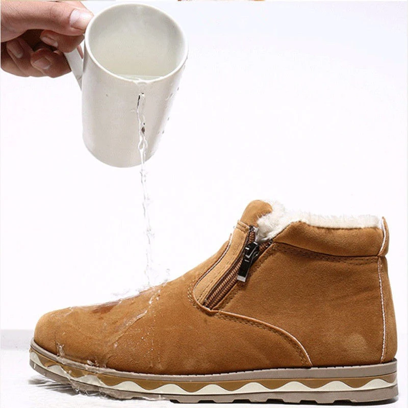 Зимние мужские теплые ботинки с шерстью хлопчатобумажная обувь нескользящие