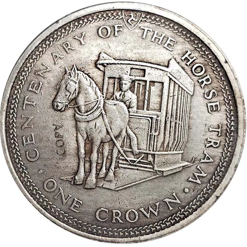 Великобритания копия старых копий монет 1 Корона 1976 остров Мэн коллекция