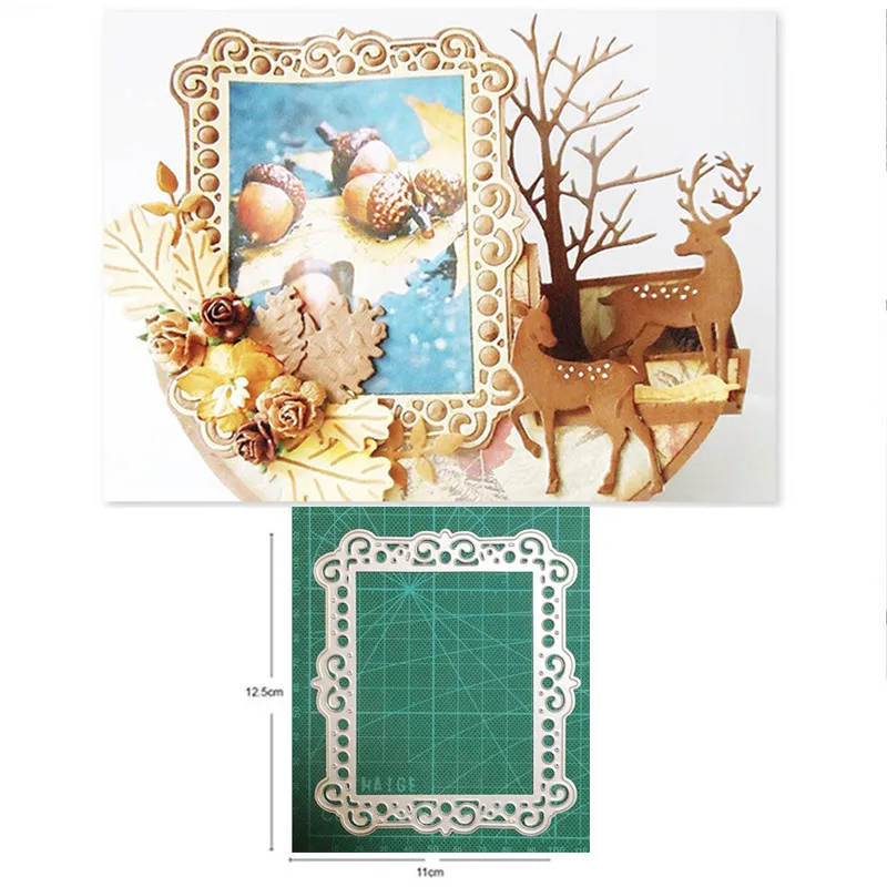 

Craft dies Christmas dies Deer Lace Frame Tree Metal Cutting Dies Stencils dies for Scrapbooking dies Paper Craft Embossing Dies