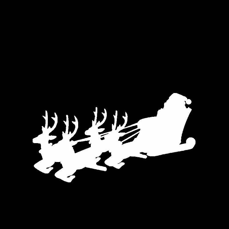 

Vinyl Car stickers Decals Motorcycle Accessories Car-Window Decorative Goods PVC Elk pulling Santa Claus Christmas16cmx9cm