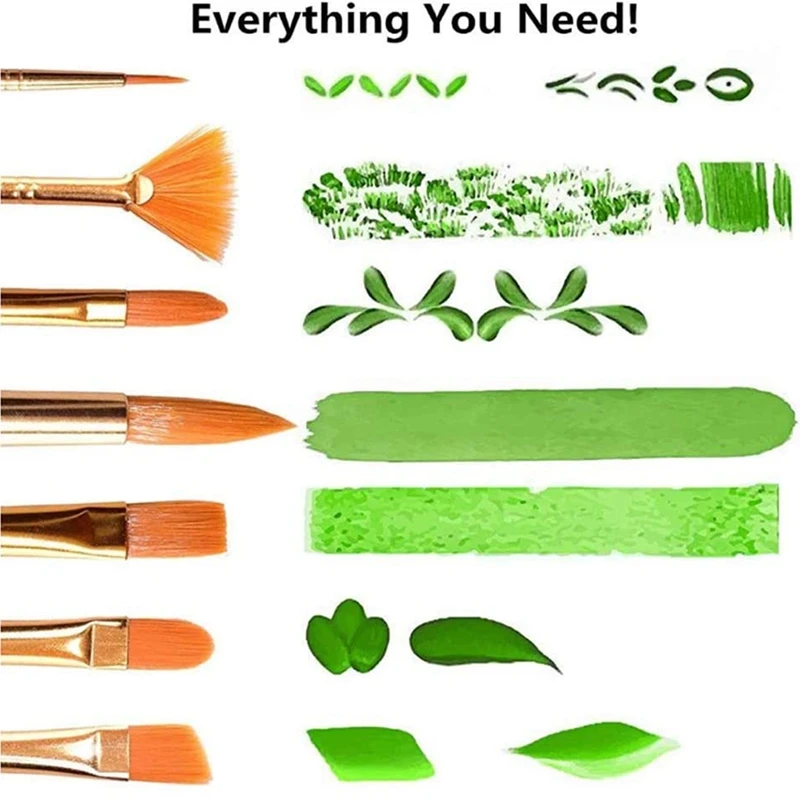 

Artist Paint Brushes Set Painting Knife Sponge 15 Pc Painting Brush for Acrylic Watercolor Painting