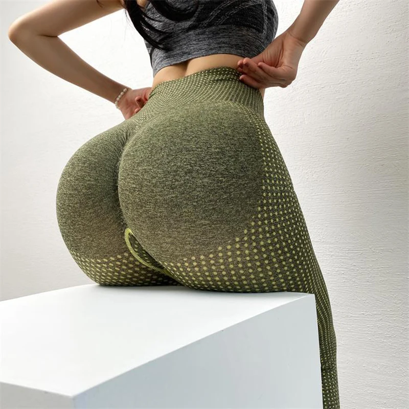 

NORMOV Dot Print Leggings Women Workout High Wait Push Up Spandex Ankle Length Leggins Fitness Skinny Breathable Leggings