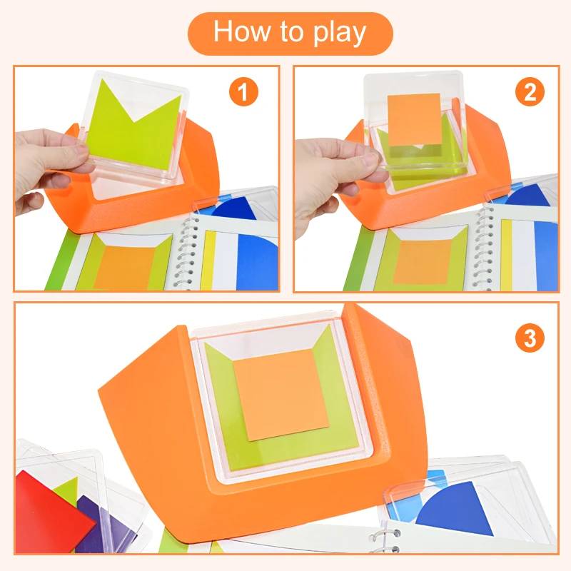 

100 Challenge Color Code Puzzle Games Tangram Jigsaw Board Puzzle Toys Children Kids Develop Logic Spatial Reasoning Skills Toy