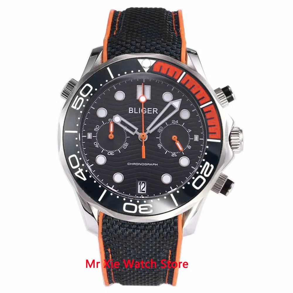 Часы мужские кварцевые с сапфировым стеклом водонепроницаемые календарем и