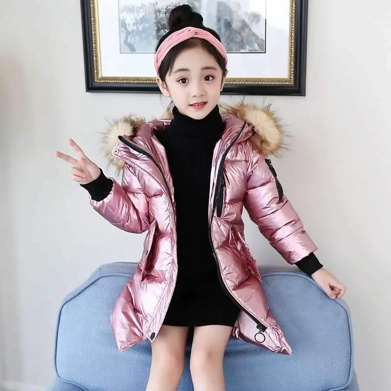 Русская парка серебристого цвета для маленьких девочек зимнее пальто с