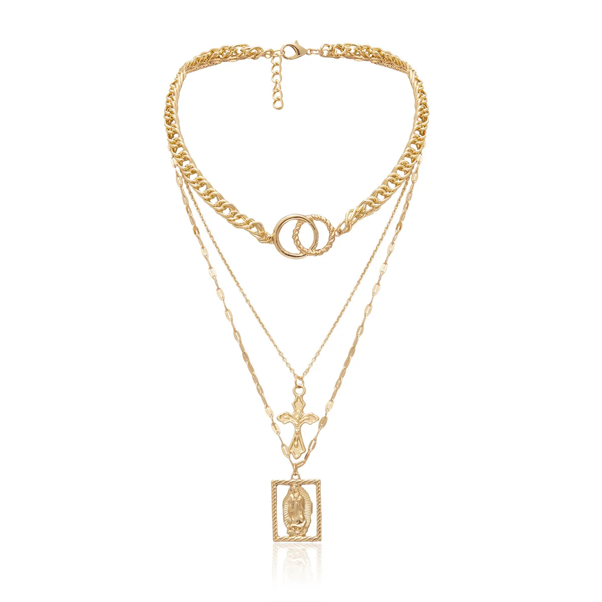Style3 Gold Золото Серебро Длинная кисточка Крест Иисуса четки Девы Марии жемчужное ожерелье женское католическое христианское религиозное ожерелье s - Окраска металла: Style3 Gold