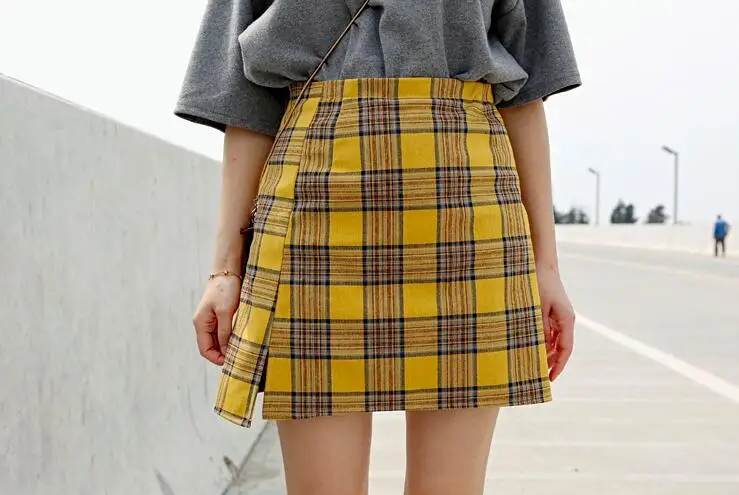 Новое поступление готические женские юбки в стиле Харадзюку преппи с высокой