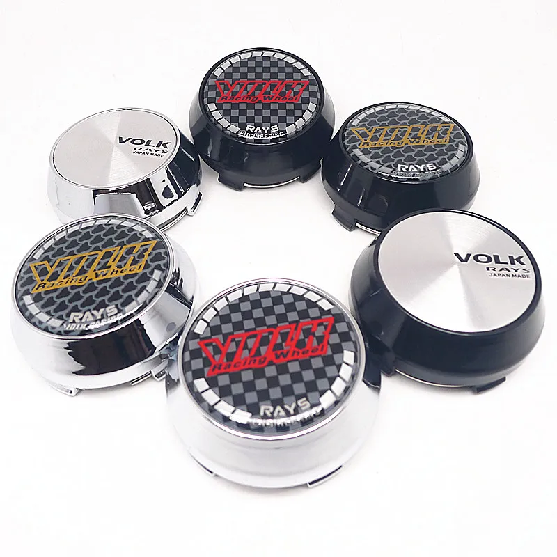 

4pcs 60mm 56mm For Rays Volk Racing Wheel Center Hub Cap Car Styling Cover 45mm Emblem Badge Stickers Accessories