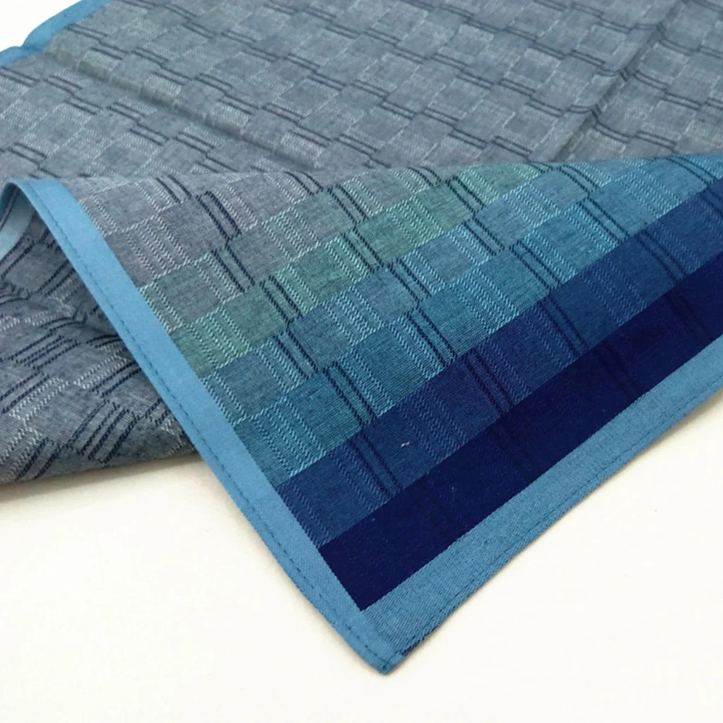 

3Pcs/Set Mens Cotton Handkerchief Gradient Color Wall Brick Plaid Patterns Pocket Square Hankies for Wedding Party Gift